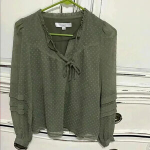 LOFT Women's Olive Green Blouse